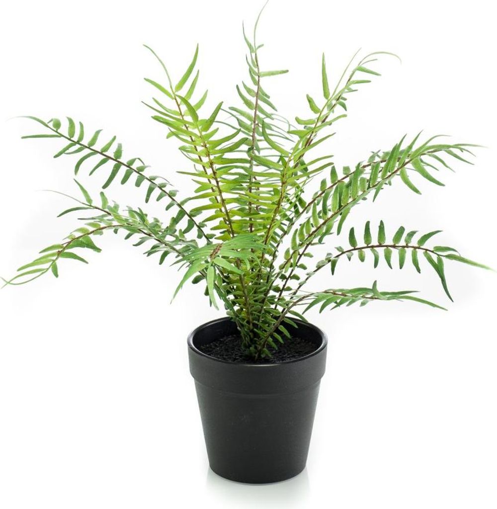 artplants.de Kunst Rippenfarn CASCOT, grün, 20cm - Künstlicher Farn/Zimmerpflanze Deko