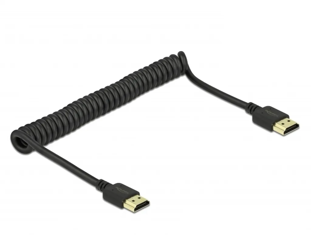 Câble HDMI 4K pour moniteur de caméra vidéo spiralé et flexible