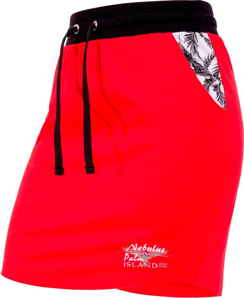 Nebulus Rock SWEAT PALM Damen, lässiger Rock , Sommerrock , Kleid, P6652 - Damen, rot-schwarz, L/40