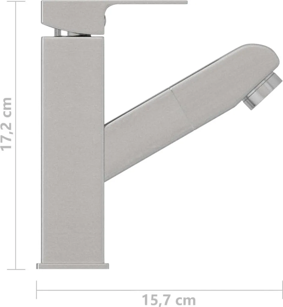 Robinet de lavabo argenté avec douchette extractible multi-usage - 6
