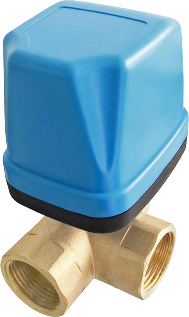 Motorisiertes elektrisches Kugelventil - G1-1/4 DN32 3-Wege - AC 220V - Messing - Hochdruck & Korrosionsbeständig - Größe 9,8×7,5×15,2 cm