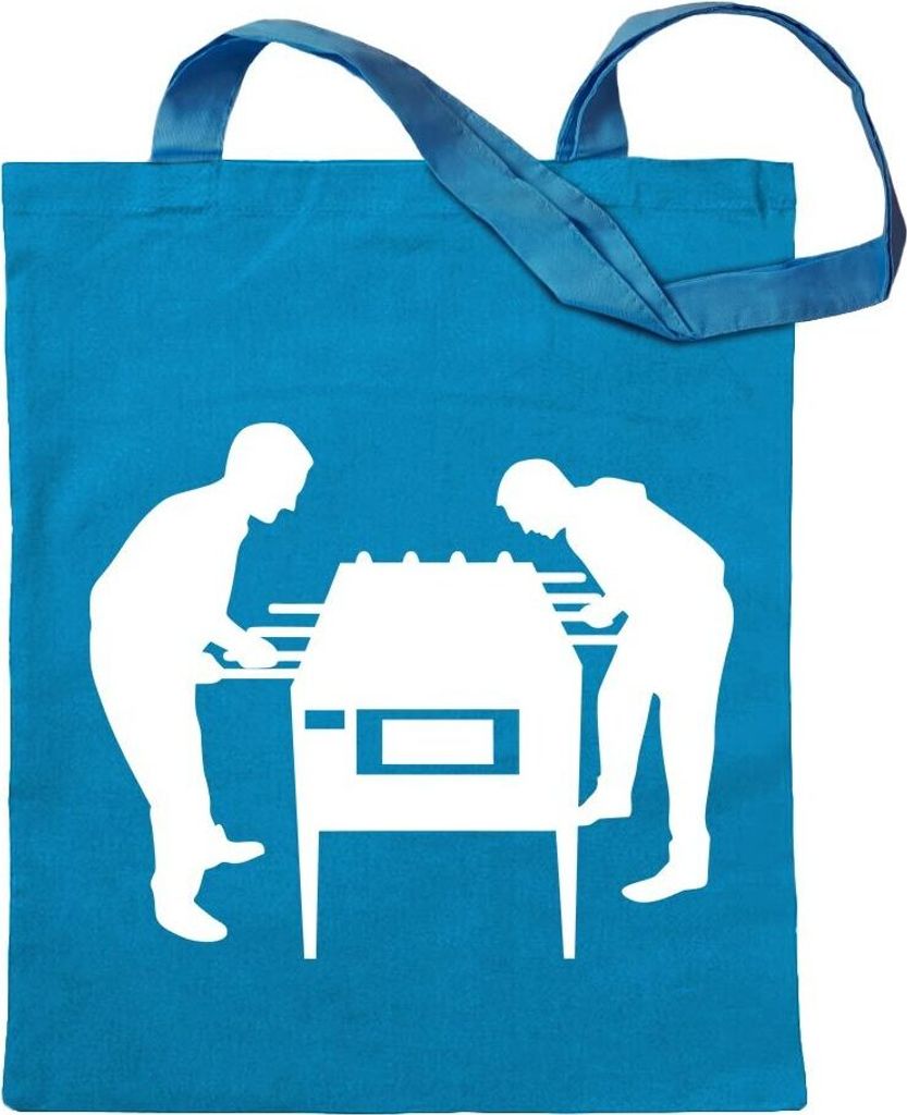 Kiwistar - Baumwolltasche - hellblau - Kicker Tischfußball Spieler - Tragetasche Stoffbeutel Umhängetasche Langer Henkel