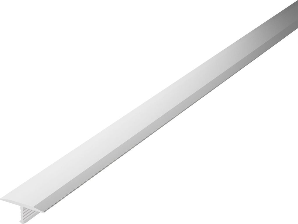 VILO - T-Profil Fugenleiste - Übergangsschiene Anpassungsprofil Fliesen - Aluminium - Dezent - 186x1,8 cm Weiß