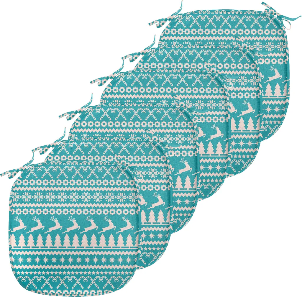 Assise de Chaise Imperméable Turquoise avec Sangles de Maintien x6