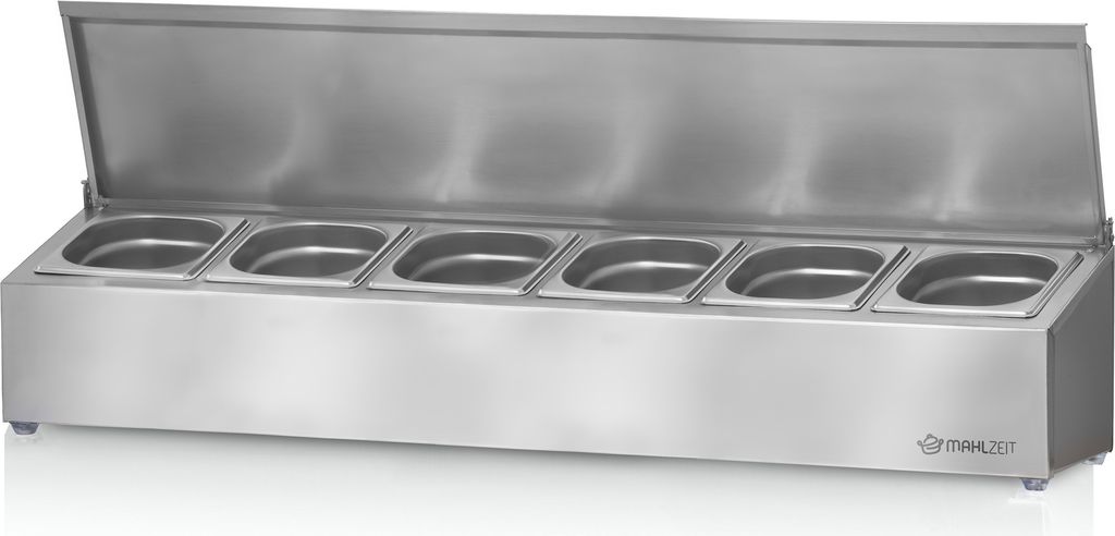 Mahlzeit Edelstahl Zutatenbehälter, 6 x 1/6 GN Behälter mit Produktbild 