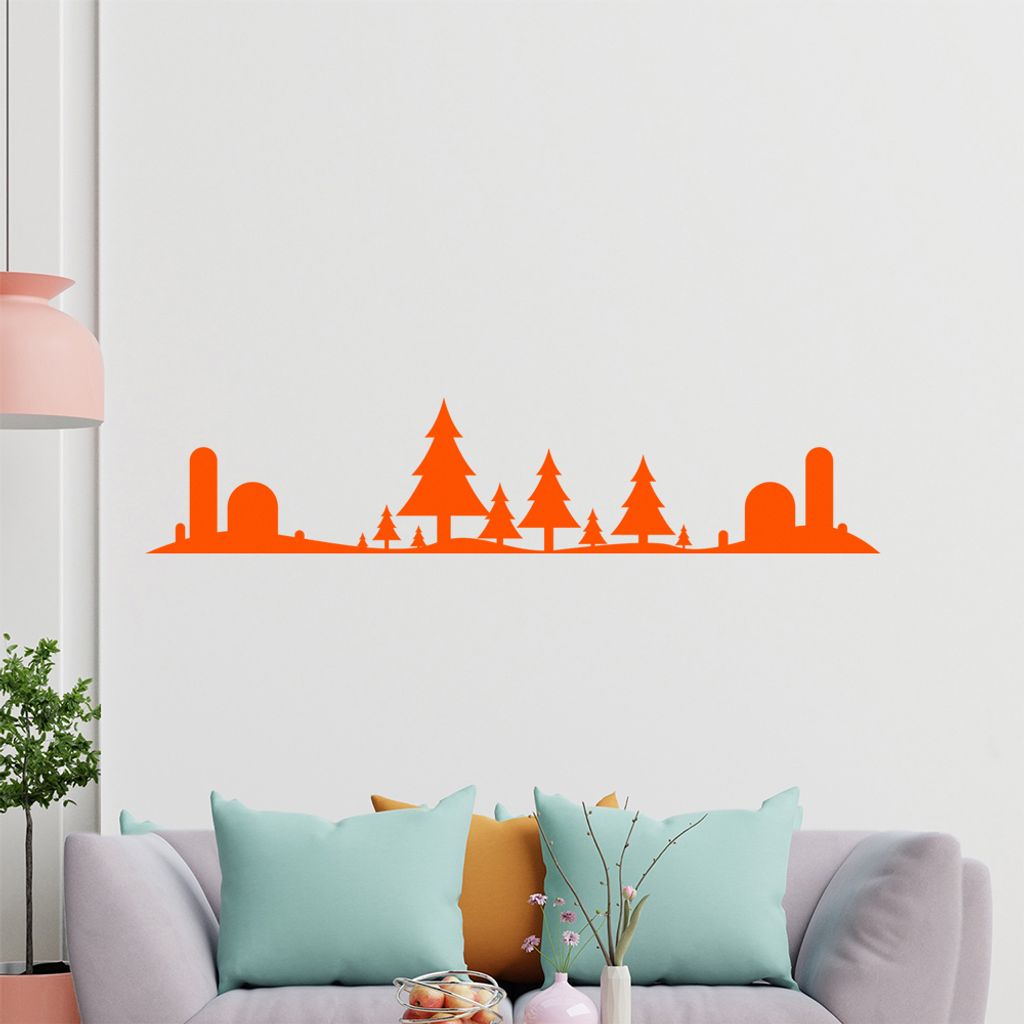 hauptsachebeklebt KIWISTAR Kindliche Landschaft Wandtattoo in 6 Größen - Wandaufkleber Wall Sticker - Dekoration, Küche, Wohnzimmer, Schlafzimme...