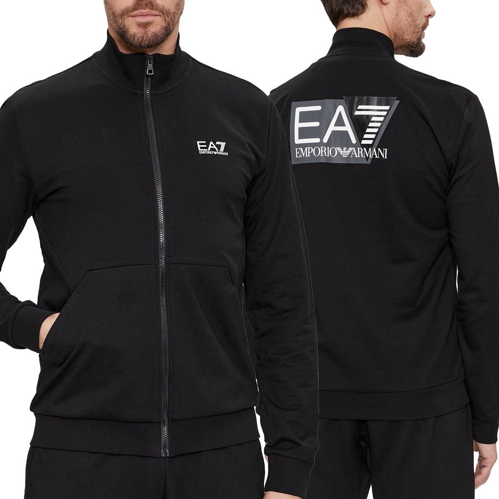 EA7 Emporio Armani Herren Sweatshirt mit schwarzem Kragen