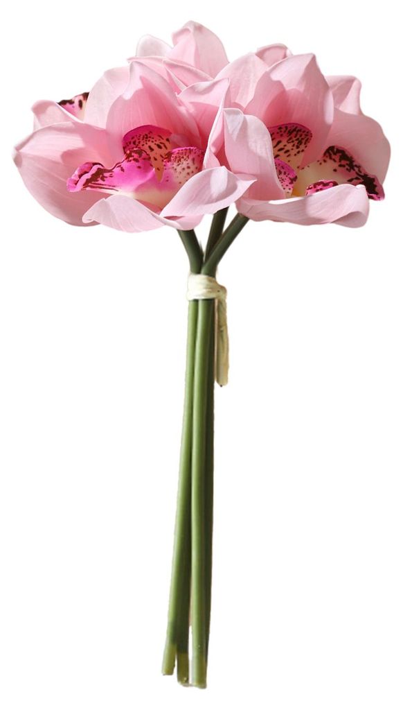 4 Bündel künstliche Phalaenopsis-Blumen, realistische Haptik, große künstliche Orchideenblüten mit Stiel für Vase, Heimdekoration, Hochzeit, ...