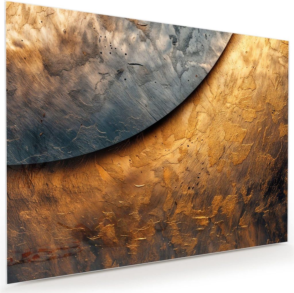 Glasbild 120x90cm in XXL für Wohnzimmer, Schlafzimmer Motiv Abstraktes Metall