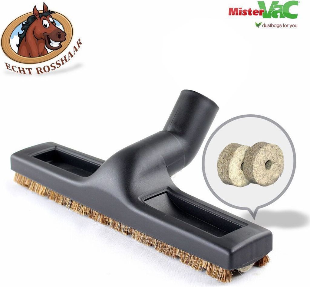 MisterVac Staubsaugerdüse Bodendüse Besendüse Parkettdüse Rosshaardüse + 2 gratis Filzrollen, kompatibel mit Numatic Henry HVR200-11