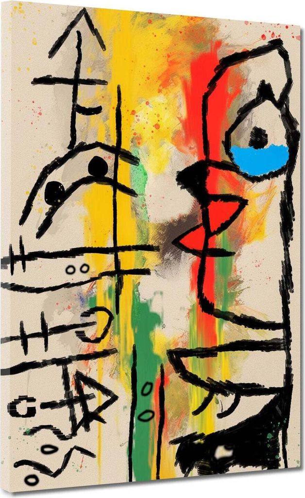 Signs abstrakte Kunst Leinwandbild Wandbild Kunstdruck XL Wanddeko: 105x140x4cm