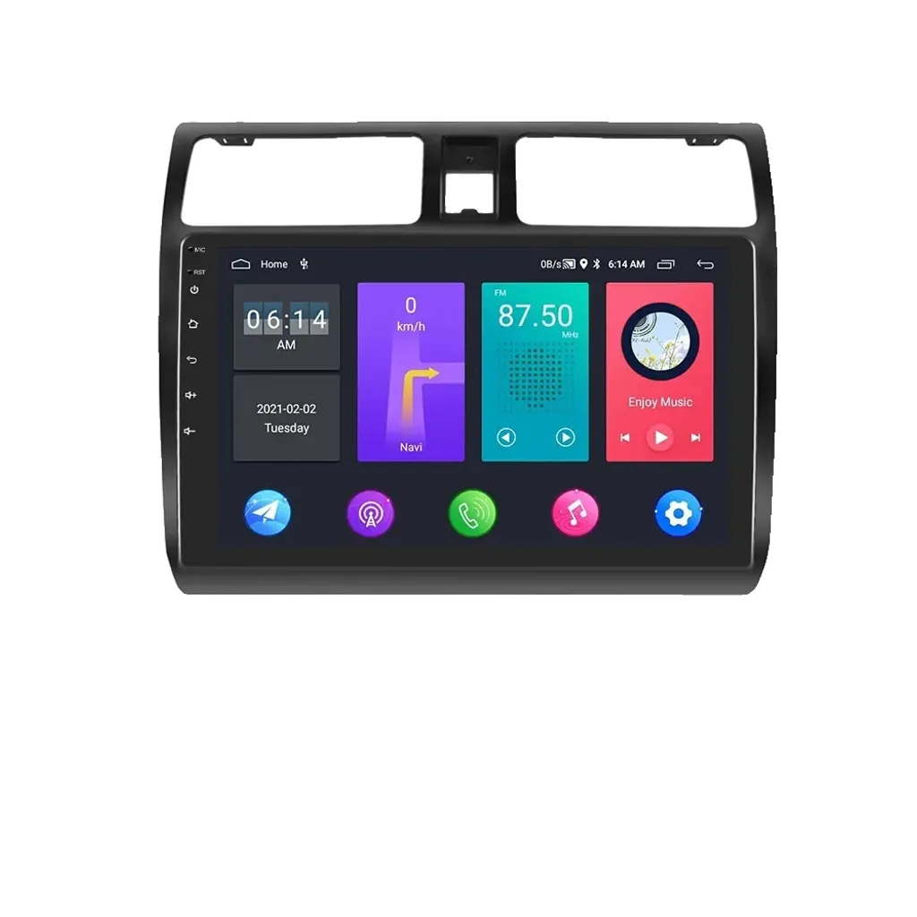 Autoradio GPS Android pour Voyager et Téléphoner en Mains-Libres Noir