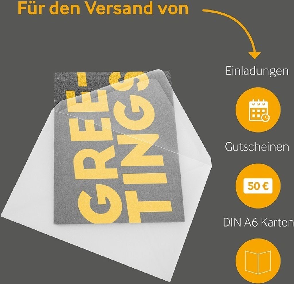 25 Transparente Briefumschläge im Format 114 x 162 (DIN C6) Produktbild 5