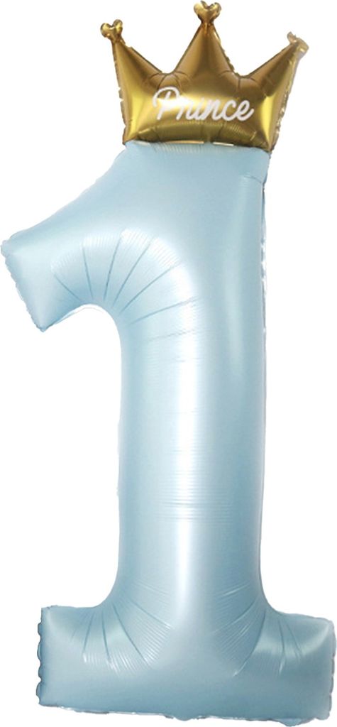 40 Zoll große Krone Nummer 1 Kinder Ballon 1. Geburtstag Ballon Party Dekoration Party Supplies blau