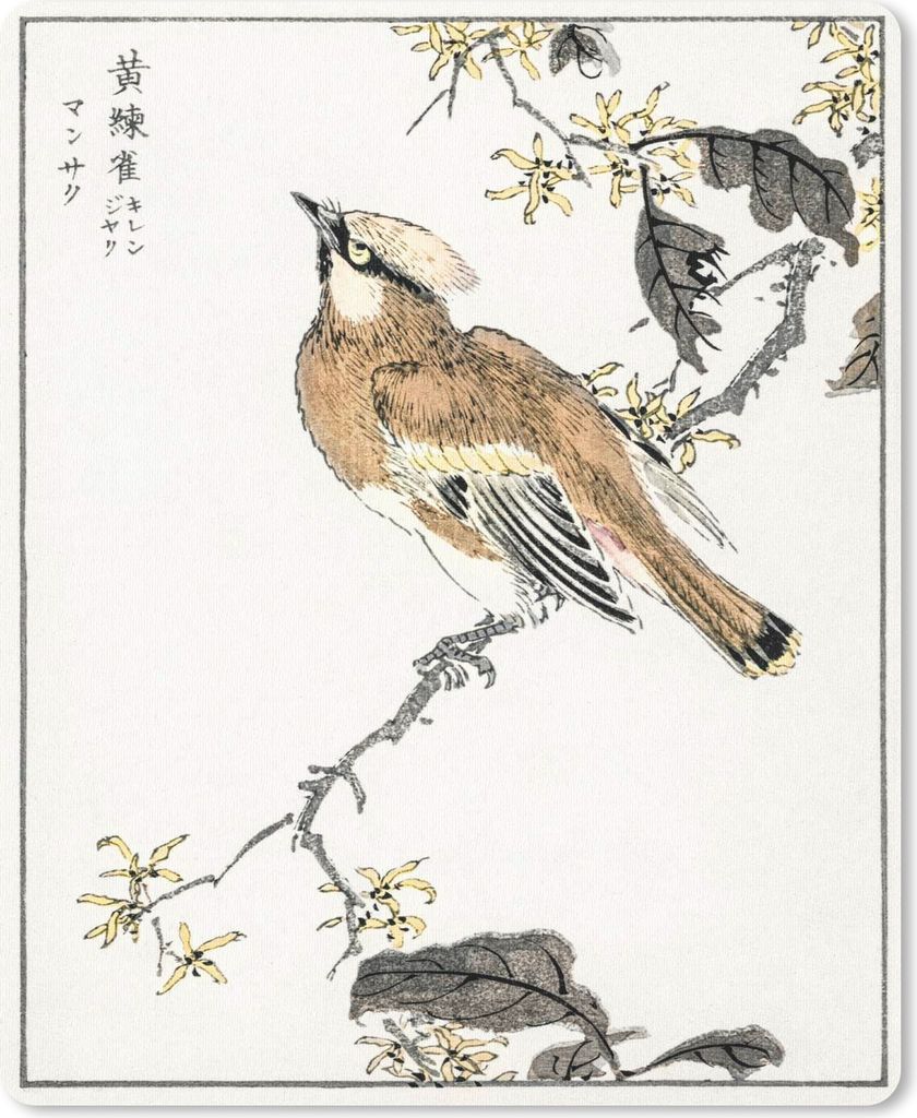 MuchoWow Mauspad Mousepad Vogel - Japanisch - Baum 30x40 cm - Mousepads - Maus Mat - Pad - Mausunterlage - Mausmatten