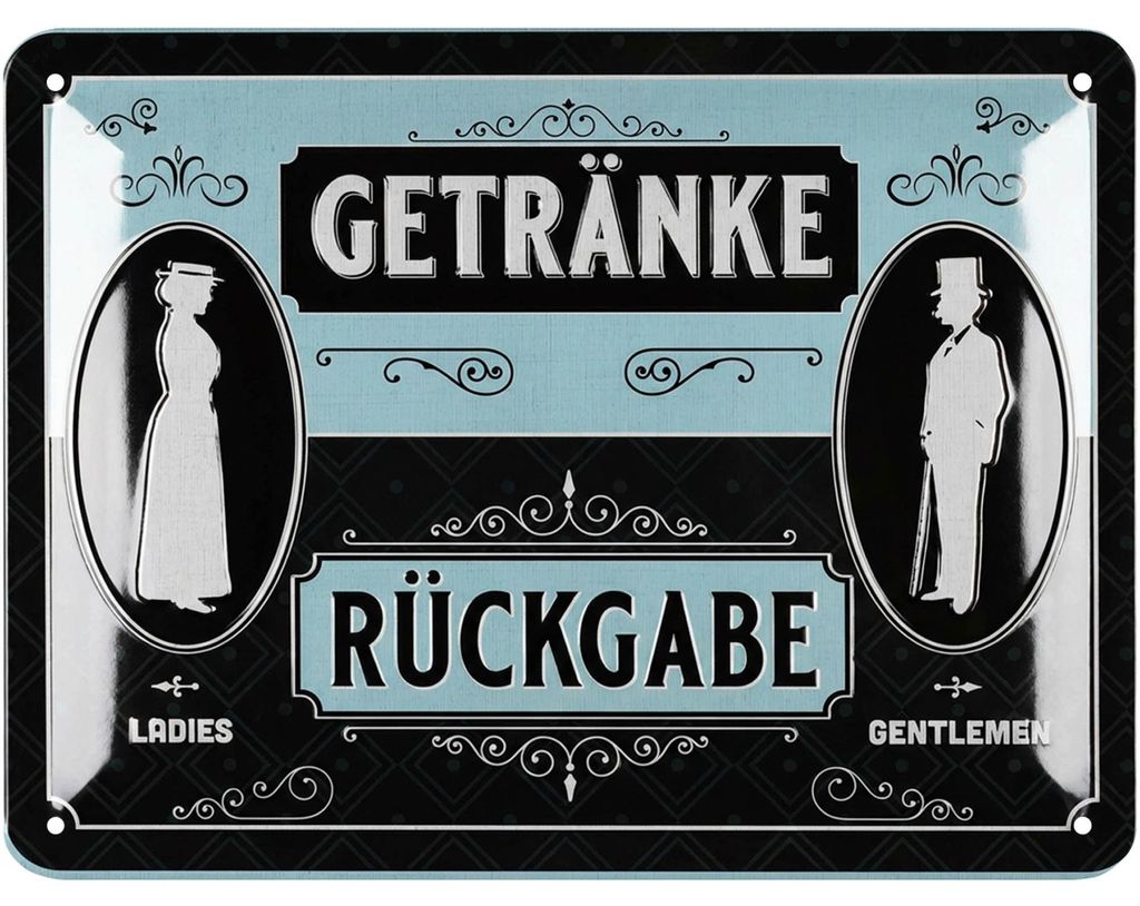 LANOLU Blechschild Getränkerückgabe Schild, Toilettenschild Produktbild 