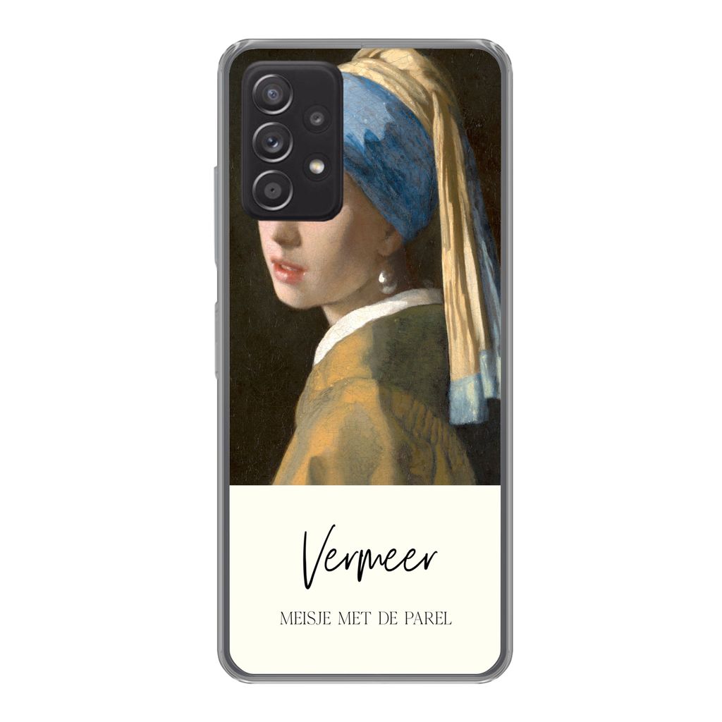 MuchoWow Handyhülle Schutzhülle Hülle für Samsung Galaxy A53 5G Das Mädchen mit dem Perlenohrring - Vermeer Silikon Softcase Handy Hülle - ...
