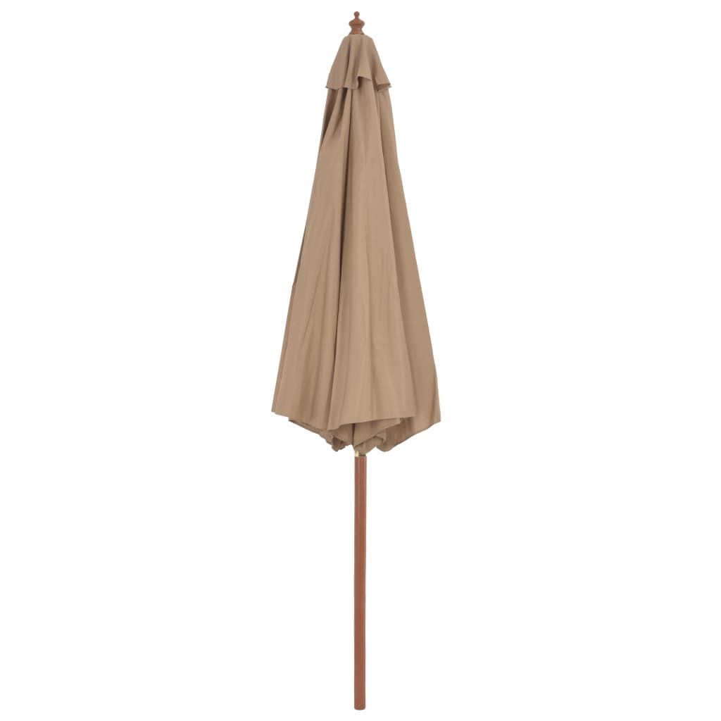 vidaXL Sonnenschirm mit Holz-Mast 300 cm Taupe Produktbild 2