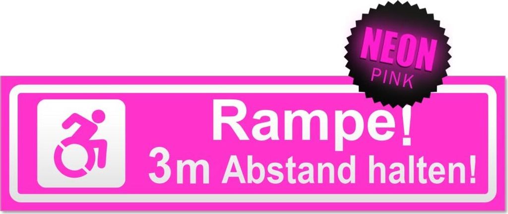 Rampe Motiv 3m Abstand invertiert Magnetschild Schild magnetisch