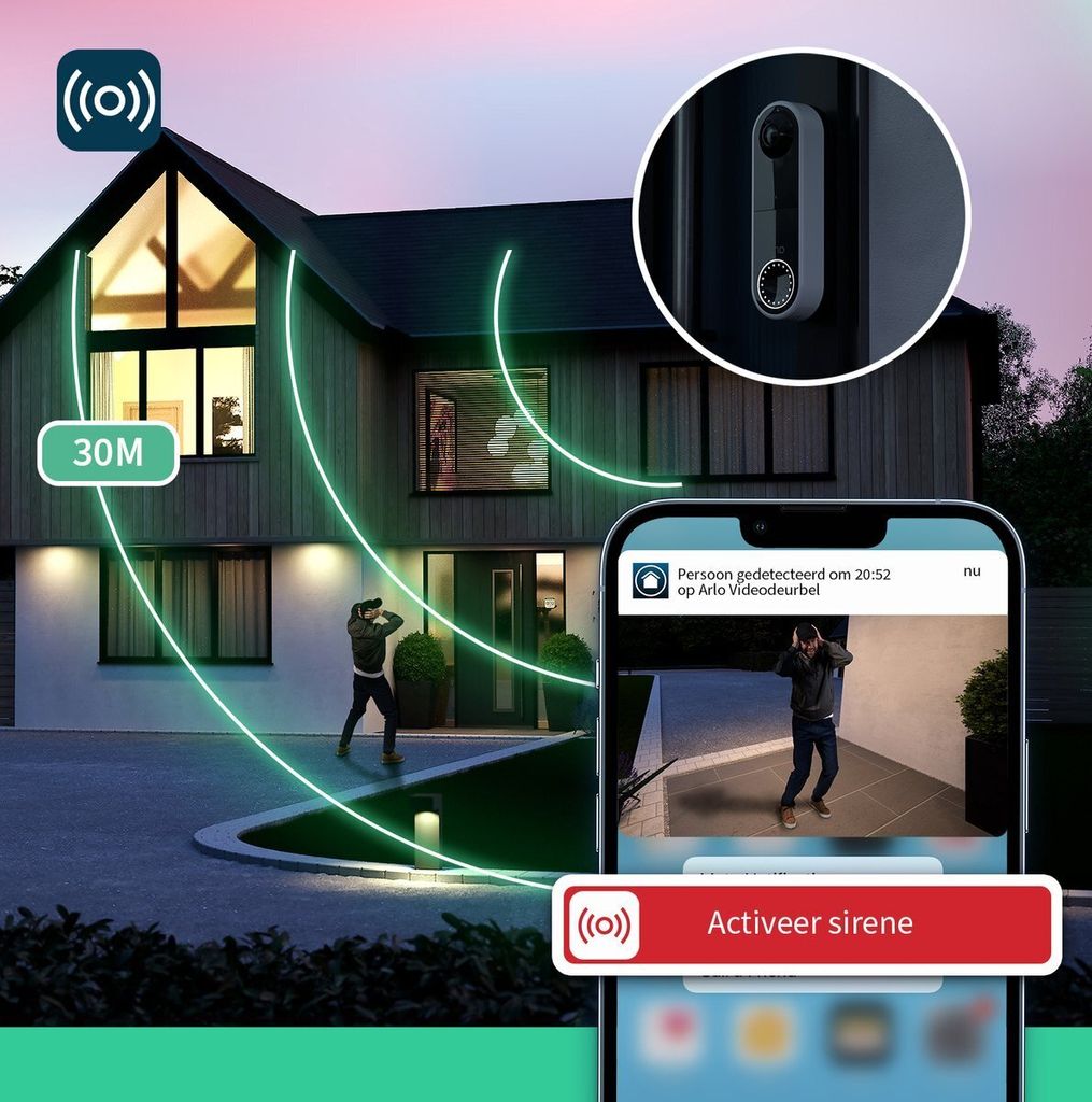 Arlo Video Doorbell, Kabellos weiß ‎AVD2001-100EUS Produktbild 22