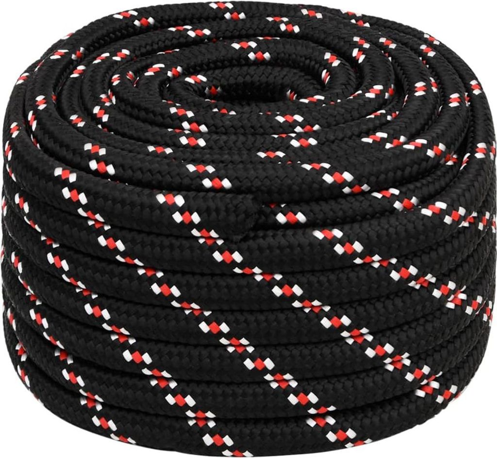 vidaXL Bootsseil Schwarz 20 mm 100 m Polypropylen