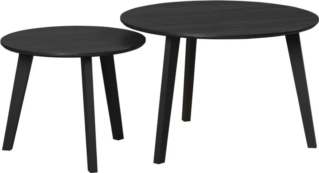 Ronin Ensemble de 2 Tables Basses Gigognes Reproduction Frêne Noir