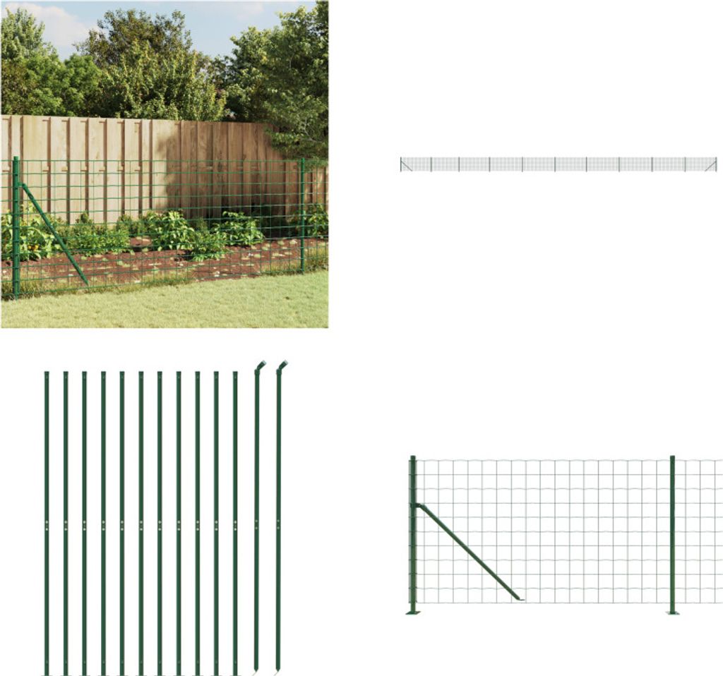 vidaXL Maschendrahtzaun mit Bodenflansch Grün 1x25 m - Maschendrahtzaun - Maschendrahtzäune - Gartenzaun - Maschendraht