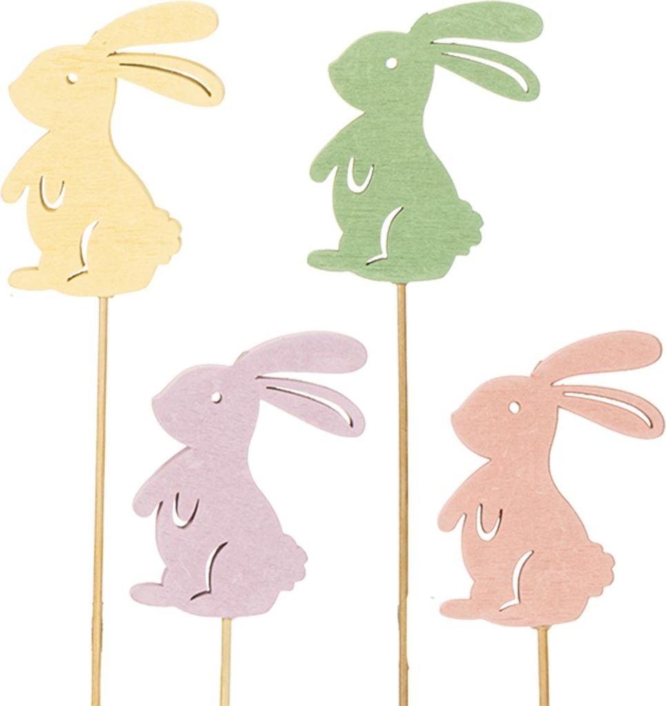 Dekorative Holzhasen für Frühlings- und Osterdekoration, 16 Stück
