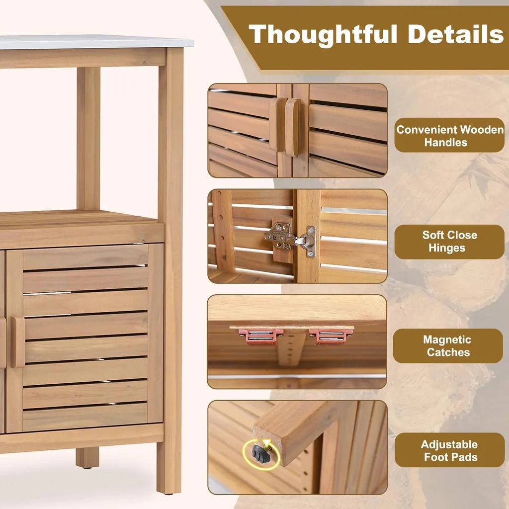 Buffet bois gain de place - Solution rangement pour petits espaces - 5