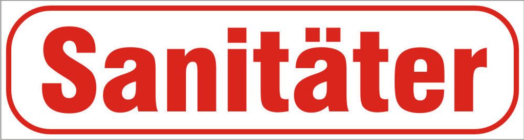 INDIGOS UG - Magnetschild "Sanitäter" 30 x 8 cm - Magnetfolie für Auto / LKW / Truck / Baustelle / Firma
