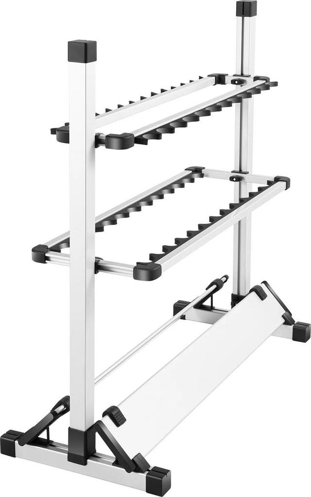 Rutenständer - Angelrutenhalter - Für 24 Ruten - Tragbar - Aluminiumlegierung - Innen/Außen - Weiß