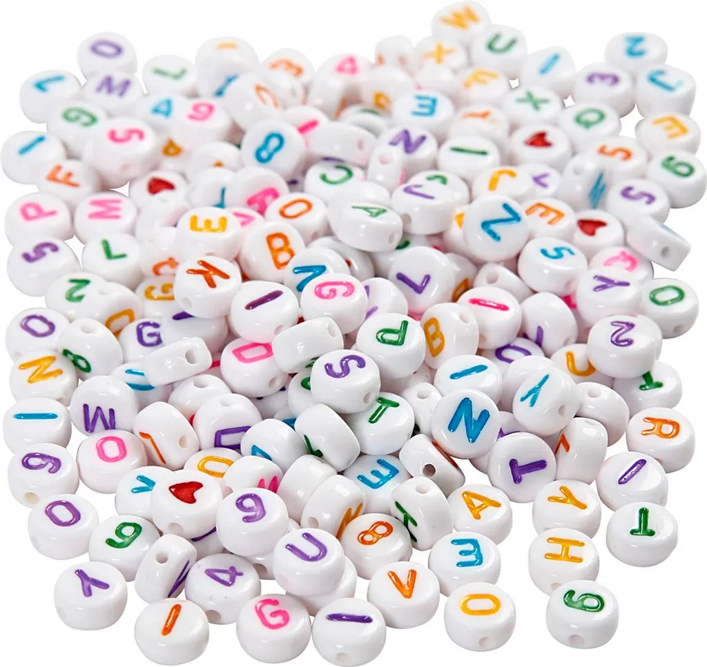 Perles alphabétiques grand format lisibles pour marquage et organisation