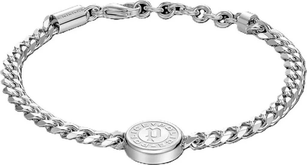 Bracelet Homme Police Argenté Inoxydable : Un Bijou Durable et Chic