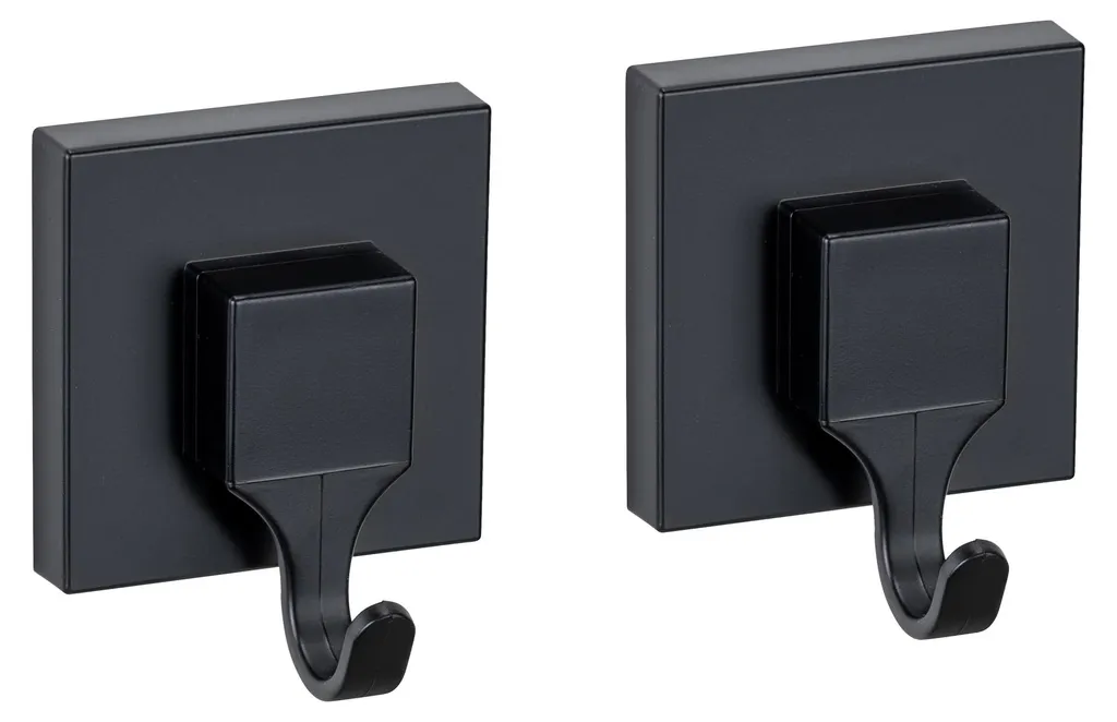 Crochets de douche sans percer Vacuum-Loc Quadro noirs pour carrelage