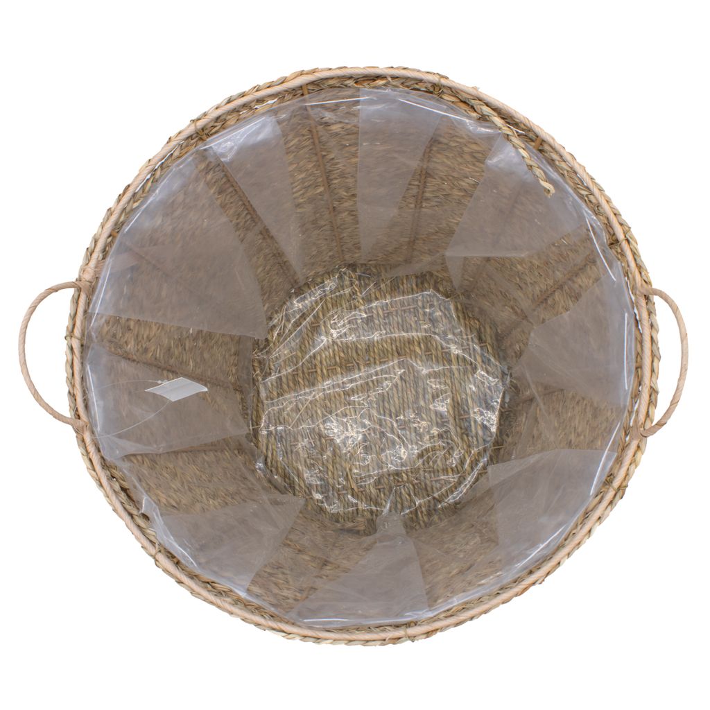 Seegras Pflanzkorb natur mit Henkel - 27 x 24 cm - Produktbild 3