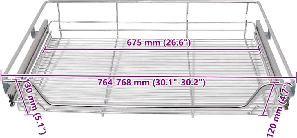 vidaXL Vestavná zásuvka Výsuvný koš 2 ks Stříbrná 800 mm Obrázek produktu 2