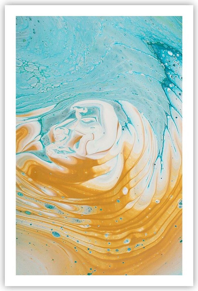 Poster - Poster ohne Rahmen - Abstraktion verschüttet Farben - 61x91,5 cm - Wand Bild - Wanddeko - Wandbilder - Kunstposter - Wandposter - Bilder ...