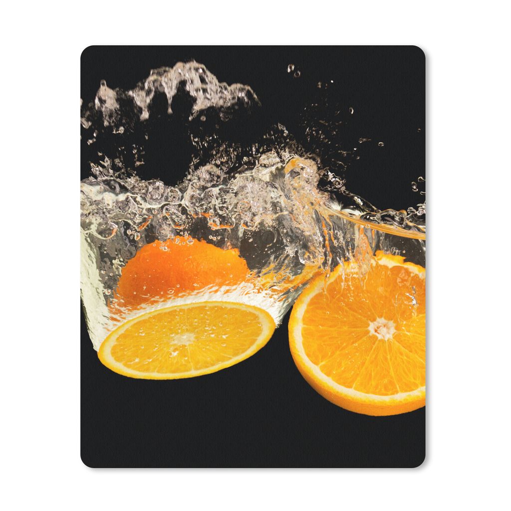 MuchoWow Mauspad Mousepad Orange - Stillleben - Wasser - Schwarz - Obst 19x23 cm - Mousepads - Maus Mat - Pad - Mausunterlage - Mauspads - Spielen