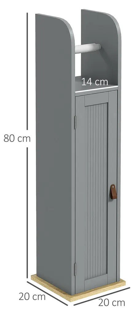 Meuble WC gain de place gris 80 cm de haut avec étagères modulables - 5