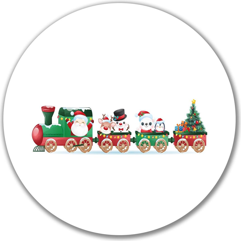 Huuraa Aufkleber Weihnachtszug Weihnachten 10cm rund Sticker Geschenkidee