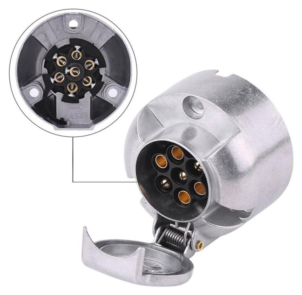 Prise de remorque métallique, 7 broches, 12 V (femelle) Image du produit 