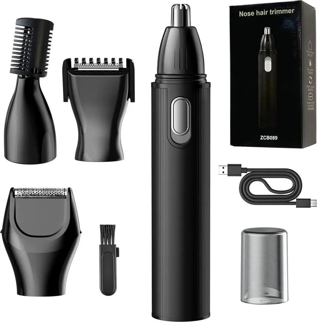 INF Grooming Kit 4 in 1: Cura Naso, Orecchie e Barba Senza Dolore