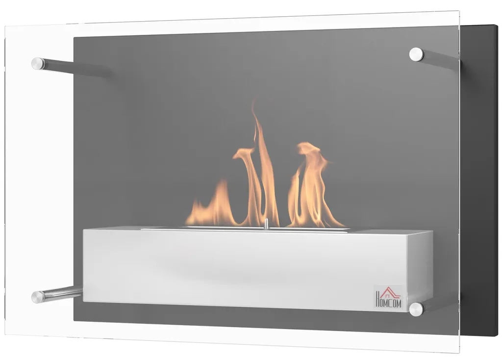 Cheminée bioéthanol murale encastrable sans fumée ni odeur acier 60 cm - 2