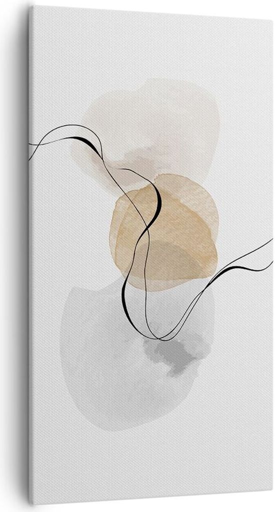Bild auf Leinwand - Leinwandbild - Einteilig - Abstrakt minimalistisch Aquarell - 55x100cm - Wand Bild - Wanddeko - Wandbilder - Leinwanddruck - Bi...