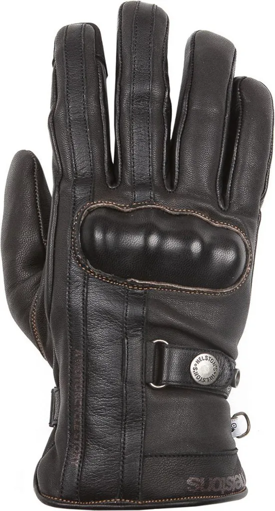 Gants Helstons Burton cuir noir choco taille 13 avec coque de protection