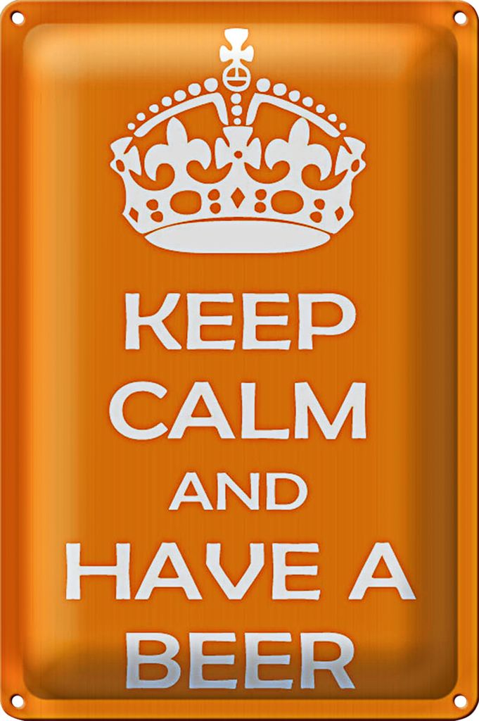 Blechschild Spruch 18x12cm Keep Calm and have a beer