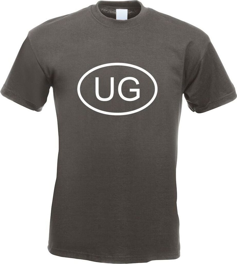 Kiwistar - T-Shirt - Graphit - Uganda UG Motiv Bedruckt Funshirt Design Print - mit Motiv Bedruckt - Funshirt Design - Sport - Freizeit - Herren - S