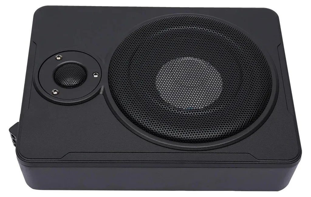 Subwoofer Voiture Amplifié Noir avec Basses Réglables - Caisson Actif