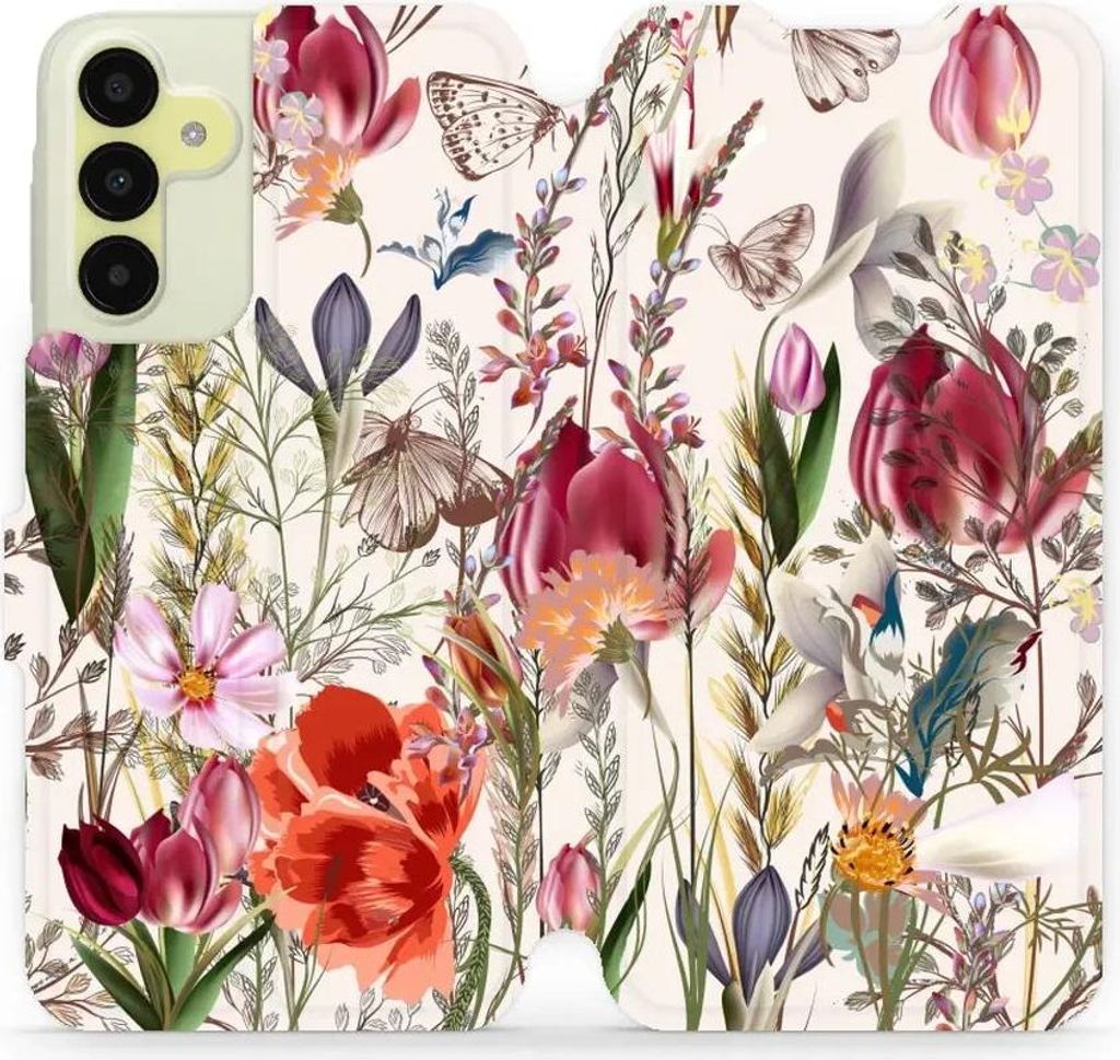 Handyhülle mit klappe für Galaxy M15 5G, Mobiwear Book, Blumenstrauß
