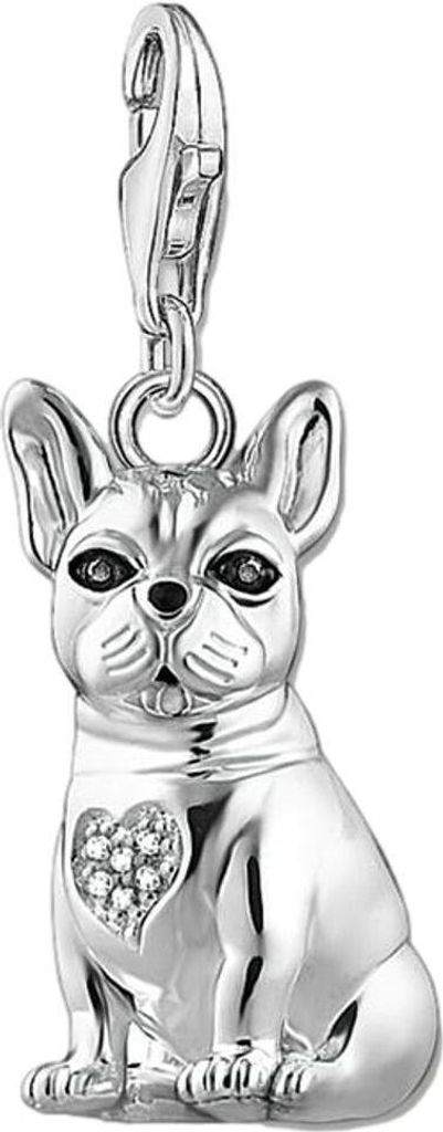 Thomas Sabo Damen Charm Anhänger Hund Bulldogge Silber 1726-041-21